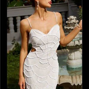 Bella Barnett Pearl Sequin Midi Dress